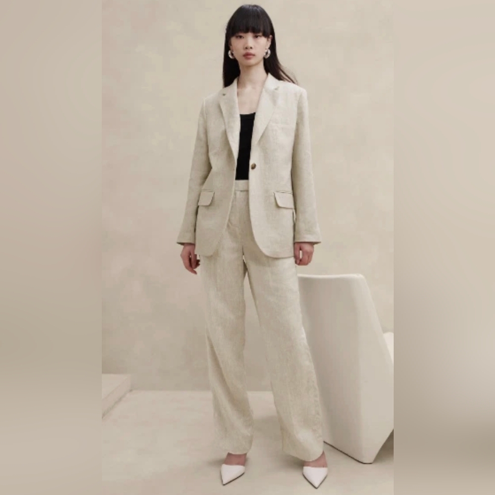 Banana Republic Single-Button Linen Blazer